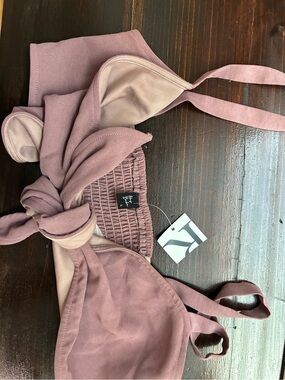Show Me Your MuMu Mauve Tie-Front Swim Top
